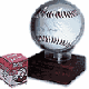 BCW Woodbase Baseball Holder (Real Walnut) - WOODBH