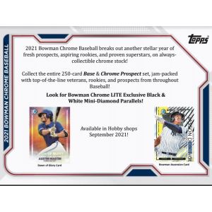 2021 Bowman Chrome Baseball LITE 16 Box Case