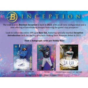 2021 Bowman Inception Baseball Hobby Box