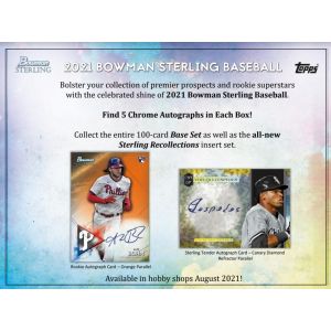 2021 Bowman Sterling Baseball Hobby 12 Box Case