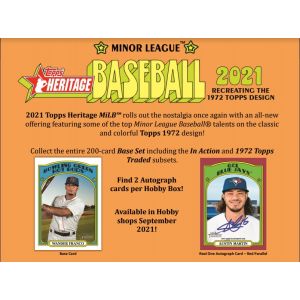 2021 Topps Heritage Minor League Baseball Hobby Box