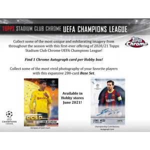 2020/21 Topps UEFA Champions League Stadium Club Chrome Soccer Hobby Box